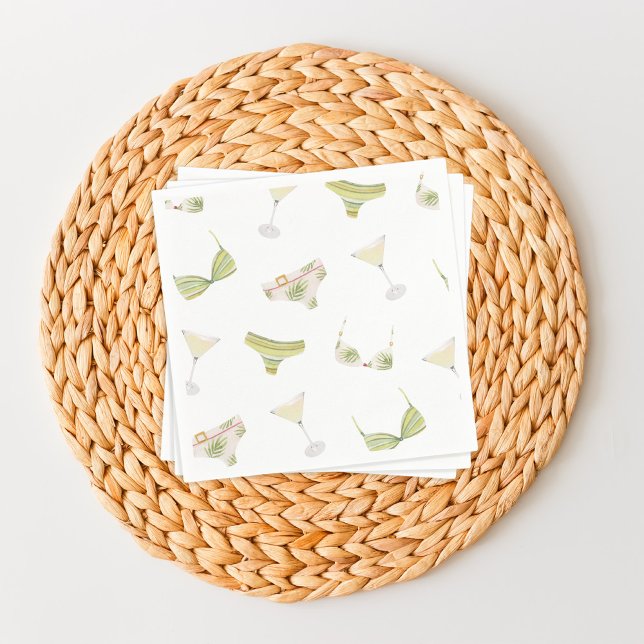 Bikinis & Martinis Bröllopsfest Sösterparty Pappersservett (Skapare uppladdad)