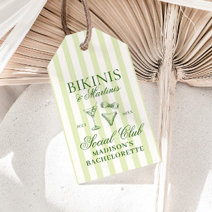 Bikinis & Martinis Grönrandig Presentetikett