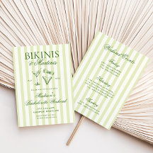 Bikinis & Martinis Grönt Stripe Bachelorette