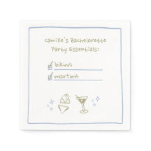 Bikinis & Martinis Handskriftlig Bachelorette Part