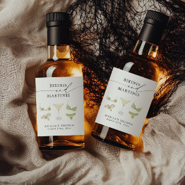 Bikinis & Martinis Möhippa Bachelorette Spritflaskor Etikett