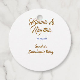 bikinis & martinis möhippanamn brun  gåvor etiketter