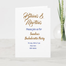 bikinis & martinis möhipparty namn brun  inbjudan