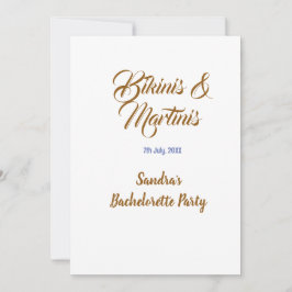 bikinis & martinis möhipparty namn brun  inbjudningar