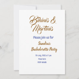 bikinis & martinis möhipparty namn brun  meddelande