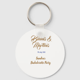 bikinis & martinis möhipparty namn brun  nyckelring