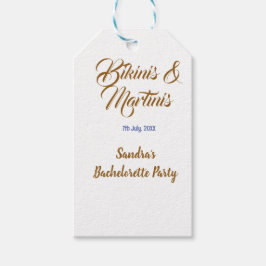 bikinis & martinis möhipparty namn brun  presentetikett