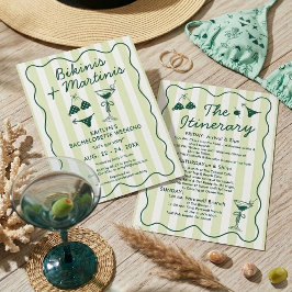 Bikinis & Martinis Systerfest-resplan Inbjudningar