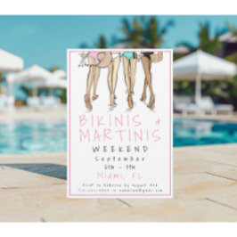 Bikinis & Martinis Tjejvecka Strand Tjejerna Reser Inbjudningar