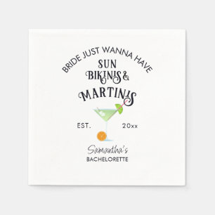 Bikinis & Martinis Tropisk Pool Hen Doft Bröllop Pappersservett