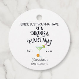 Bikinis & Martinis Tropisk Pool Hen Dotters Bröllo Gåvor Etiketter