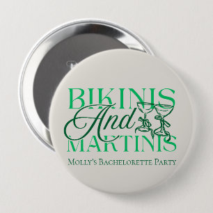 Bikinis och Martinis - Anpassningsbar Bachelorette Knapp