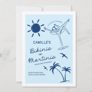 Bikinis och Martinis Bachelorette Helg Inbjudningar