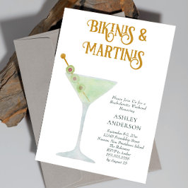 Bikinis och Martinis Bachelorette Party Helg Inbjudningar