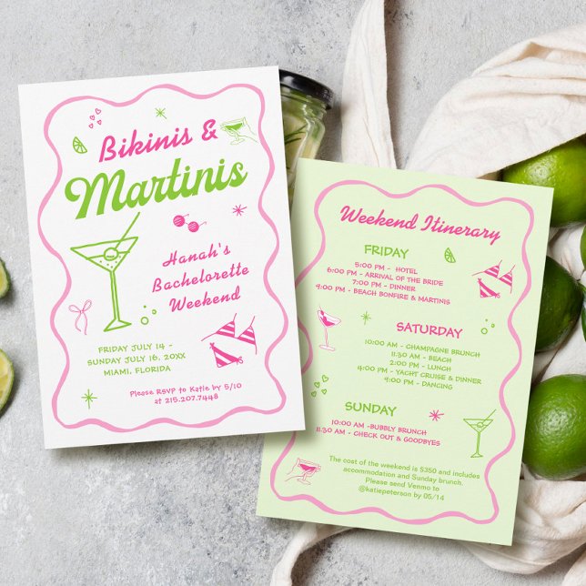 Bikinis och Martinis Bachelorette Party Inbjudningar (Skapare uppladdad)
