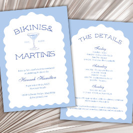 Bikinis och Martinis Beach Bachelorette Helg Inbjudningar