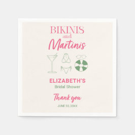 Bikinis och Martinis Bröllopsfestdekor Strand Pappersservett