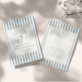 Bikinis och martinis Elegant vintage bachelorette Inbjudningar