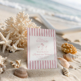 Bikinis och martinis Elegant vintage bachelorette Inbjudningar