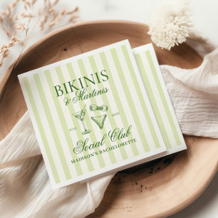 Bikinis och Martinis Grönt Stripe Pappersservett