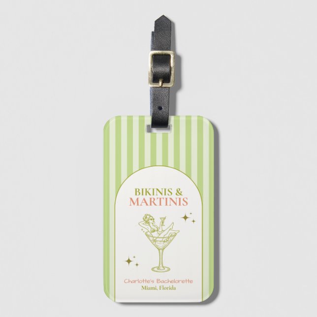 Bikinis och Martinis Möhippesturné Bagagebricka (Framsida vertikal)