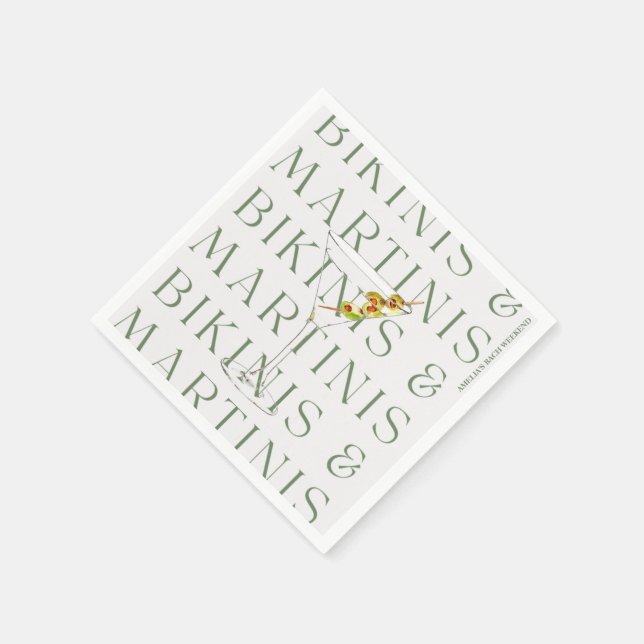 Bikinis och Martinis Pappersservett (Hörn)