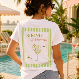 Bikinis och Martinis Sängkammarjungfrudags Strand T Shirt