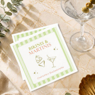 Bikinis och Martinis Sjungningsfest Strand Sjungni Pappersservett