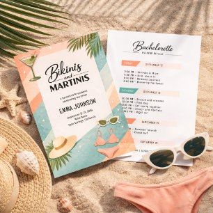 Bikinis och Martinis Strand Systerweekend Inbjudningar