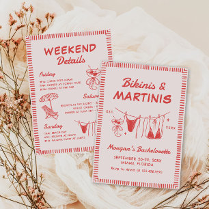 Bikinis och Martinis Systerfest Itinerary Inbjudningar