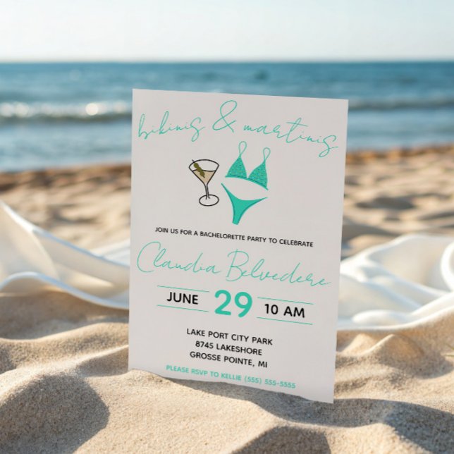 Bikinis och Martinis Tematisk Sängvätning Inbjudningar (Skapare uppladdad)