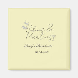 Bikins & Martinis bachelorette party yellow retro Magnet