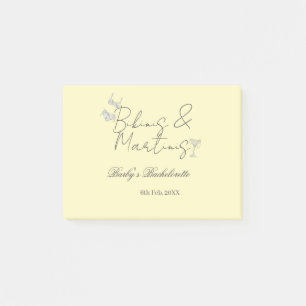 Bikins & Martinis möhipparty gult retro Post-it Block