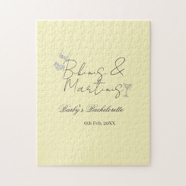 Bikins & Martinis möhipparty gult retro Pussel (Vertikal)