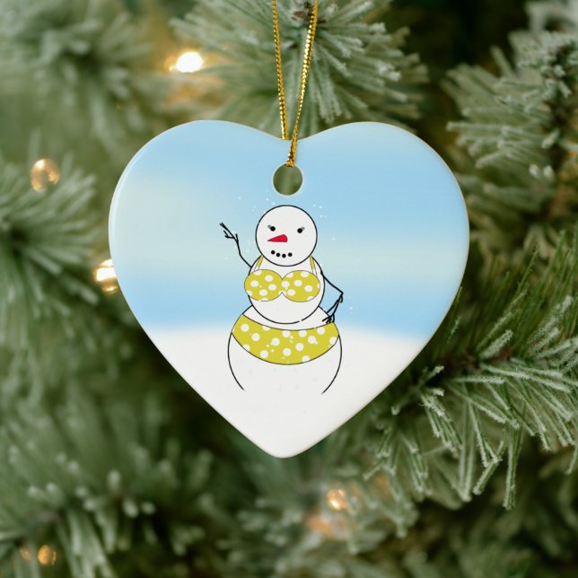 BikinTid Snömannen Bikiniflicka Julgransprydnad Keramik (Träd)