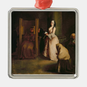 Bikten, c.1755 (olja på kanfas) julgransprydnad metall