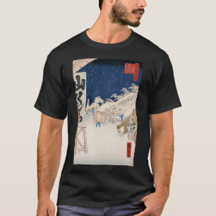 Bikuni Bridge i Snö Vintage Ukiyo-e Japanska kons T Shirt