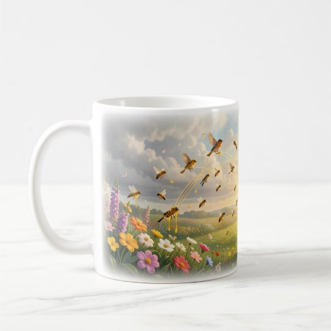 Bikupa Ängsångfåglar Vårträdgårdsmugg Kaffemugg (Vänster)