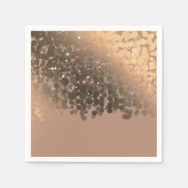 Bikupa Beige Champagne Gyllene Glitter Ljus Fest Pappersservett