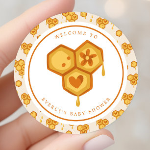 Bikupa Honey Bee Söt Baby Shower Runt Klistermärke