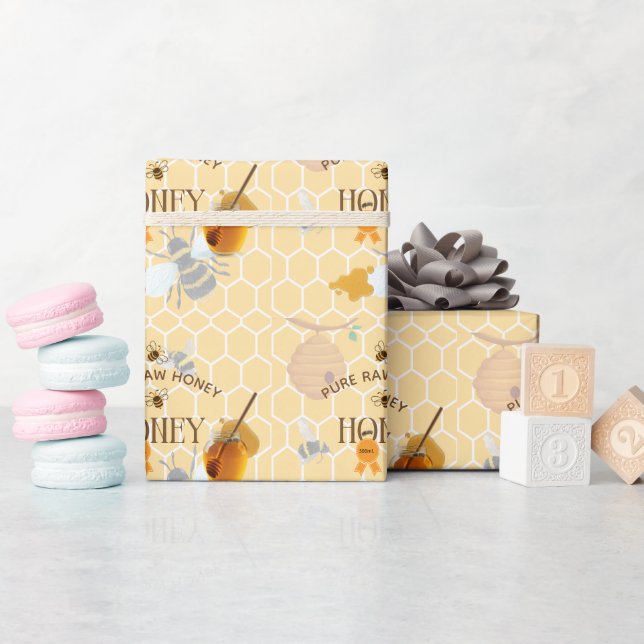 Bikupa Honungsburk Honeybee Biodling Presentpapper (Baby Shower)
