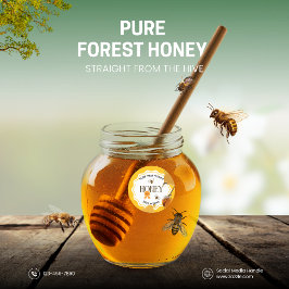 Bikupa Honungsburk Honeybee Biodling Runt Klistermärke