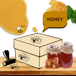 Bikupa Honungsburk Honeybee Biodling Självfärgande Stämpel