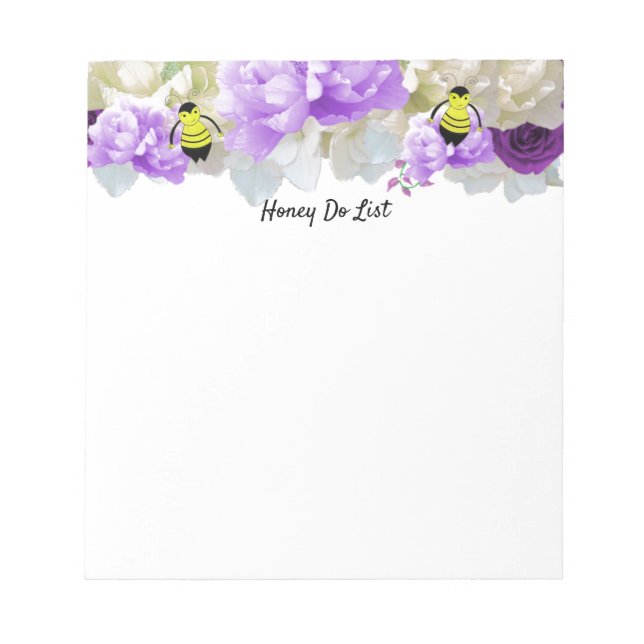 Bikupa och blommor Honey Do List Notepad Anteckningsblock (Framsida)