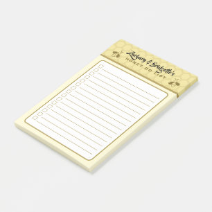 Bikupa-tema Honung Att Göra Lista Klisterlappar An Post-it Block