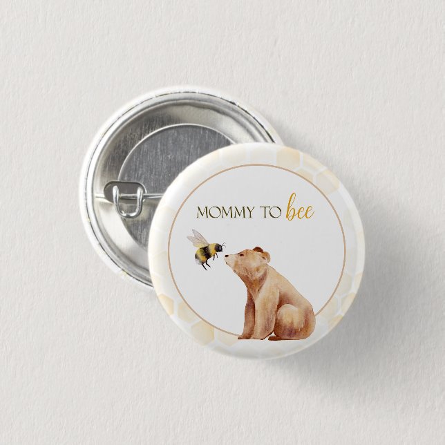 Bikupans mamma till Bee Baby Bear - Barnkalas Knapp (Framsida & baksida)