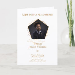 Bikupebrun text Vit bakgrund Bifold-program Inbjudan