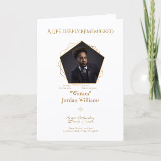 Bikupebrun text Vit bakgrund Bifold-program Inbjudan