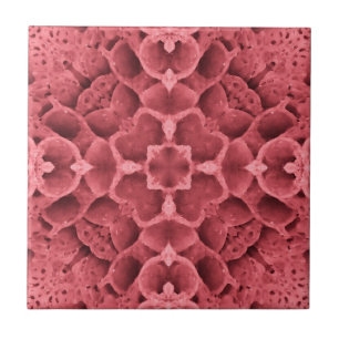 Bikupes rosafärgade geometriska hörnblommdesign kakelplatta