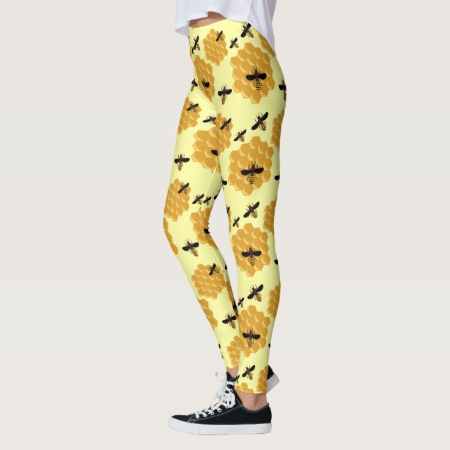 Bikupor Bin Honungsbin Insektälskare Gul Bihandled Leggings (Vänster)